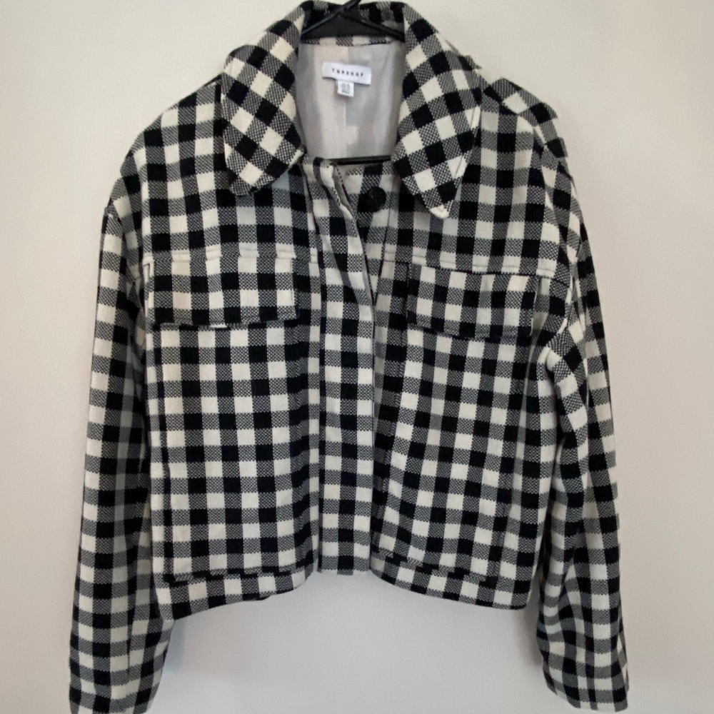 TOPSHOP (US 10) Checkered Jacket